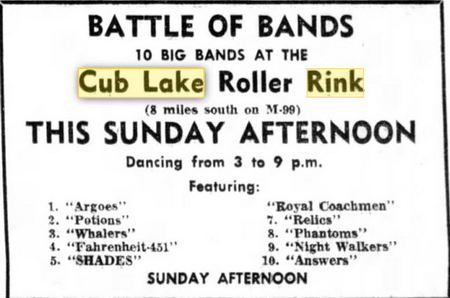 Cub Lake Roller Rink - Sep 1966 On Battle Of The Bands (newer photo)